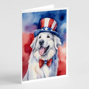 Gran Pirineo patriótico americano caprichoso A7 tarjetas de notas en blanco paquete 8 con sobres tarjetas de felicitación de tamaño 5x7 - Product Image 1