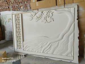 Panneau décoratif moderne en pierre sculptée, motif floral, sculpture murale et fresque pour villa, hôtel, salon, jardins - Product Image 2