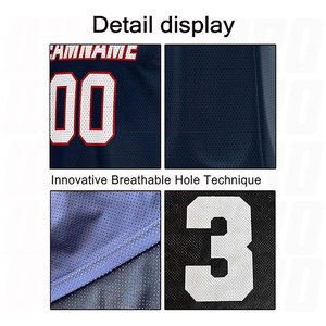 Tenues de Basketball pour Sports d'Équipe, Vêtements de Sport en Gros pour Hommes, Tailles Plus, Bleu Marine et Blanc, Maillots et Shorts Personnalisés en Gros - Product Image 4