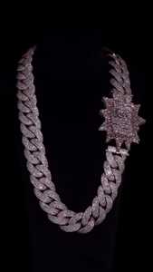 Massive 26mm Cuban Link <b>Chain</b> <b>Iced</b> <b>Out</b> 100CT Lab Diamond Pave Custom Clasp 925 Silver 10K 14K Gold Heavy Hip Hop Choker Jewelry - Product Image 4