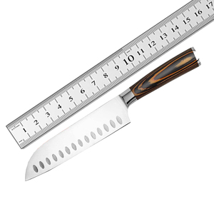Couteau de chef en acier damas 440C forgé à la main avec manche en bois et étui en cuir pour une utilisation professionnelle en cuisine - Product Image 6