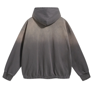 เสื้อฮู้ดดี้ผ้าฝ้ายฟลีซหนานุ่มทรงโอเวอร์ไซส์ ล้างสีแบบเอนไซม์สไตล์วินเทจ สตรีทแวร์ สปอร์ตแวร์ รับผลิตตามแบบ OEM - Product Image 6