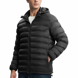 Veste matelassée pour homme de haute qualité, logo personnalisé, streetwear d'hiver, col montant, respirante, en nylon et coton - Product Image 1