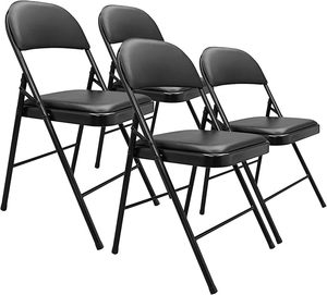 OEM Commercial Waterproof Durable Vinyl <b>Padded</b> <b>Folding</b> <b>Chair</b> with Powder-Coated Metal Frame for School & Hotel Use - Product Image 4