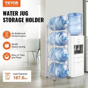 Portabottiglie d'acqua a 4 livelli per carichi pesanti, porta borracce da 5 galloni con design a fila singola, capacità 4 bottiglie, scaffali utilitari resistenti - Product Image 2
