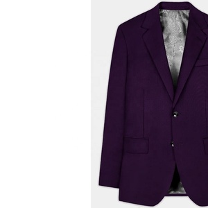 Blazer Homme Personnalisé Violet à Col en V et Simple Boutonnage Style Américain et Italien Coupe Droite en Velours Côtelé pour Sororité Grecque - Product Image 4