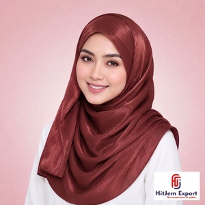Custom Zimmy Choo Plain Hijab Scarf <b>Silk</b> Feel <b>Head</b> <b>Wrap</b> Shawl OEM ODM Customized Textile Manufacturing Service Provider India - Product Image 1
