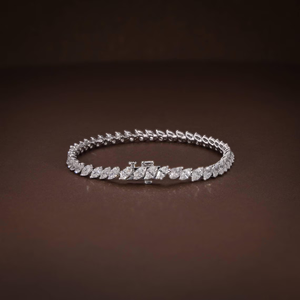 Pulsera de tenis de lujo con 10 diamantes marquesa cultivados en laboratorio para mujer, certificada por IGI, oro de 14K, elegante joya para bodas y fiestas, regalo. - Product Image 1