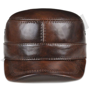 Casquettes de baseball unisexes en cuir PU imperméable pour adultes, idéales pour l'hiver, la mode, les sports de plein air, personnalisables, vente en gros - Product Image 3