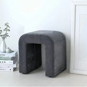 Modern Comfortable Dark Grey Fabric U <b>Stool</b> for Living Room Home Hotels Apartment Villas Gym Application Furniture Decor EN - Product Image 1