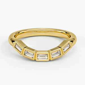 Bague en diamant taille baguette sertie alternée LR - Product Image 1