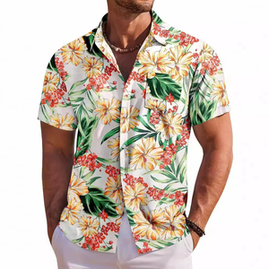 Chemise Hawaïenne Homme Respirante à Imprimé Floral 3D, Style Décontracté Estival, Idéale pour les Vacances en Bord de Mer - Nouvelle Collection Promotionnelle - Product Image 5