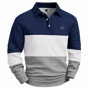 Men's Long Sleeve Color Block Knitted for <b>Shirt</b> Casual Button Placket Collared Regular Fit Soft Breathable Everyday 100% Cotton - Product Image 3