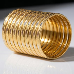 Brazalete de Diseño Geométrico Étnico Chapado en Oro de Tres Tonos de Alta Calidad ORO-Z para Mujer, Accesorio de Joyería de Moda para Bodas - Product Image 2