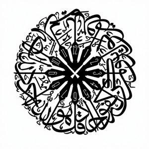 Islamic <b>Silent</b> Quartz Wall <b>Clock</b> Calendar Abstract Geometric Pattern Shape Iron Design Multi-piece Set for Diwali Living Room - Product Image 1