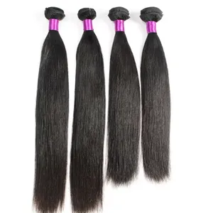 Extensiones de Cabello Humano Remy Indio Liso Rosa, Trama de Cabello Virgen Largo Negro Natural, Doble Trama con Base de Seda - Product Image 6