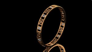 Bracelet ouvert en zircon moissanite taille coussin, plaqué or 18 carats et rhodium, bijou classique pour anniversaire - Product Image 3