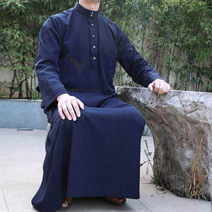 ชุดมุสลิมชายแขนยาวคอตั้ง ระบายอากาศได้ดี สวมใส่สบาย เสื้อคลุมอิสลามแบบคาฟตัน โธบ - Product Image 6