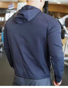 Men's Slim Fit Training Jacket Athletic Running Hoodie Windbreaker Quick <b>Dry</b> Gym Fitness Sports <b>Coat</b> with Pockets Custom Logo - Product Image 4