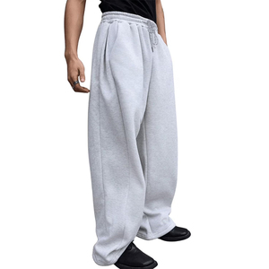Men Light Gray Lightweight Mid Elastic Casual Style Jogger Pants Breathable Quick Dry Straight Baggy Jogger Pants Customizable - Product Image 3