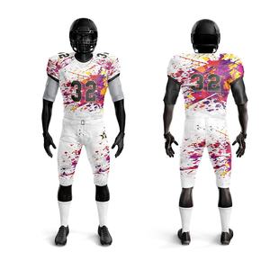 Conjunto de Uniforme de Fútbol Americano de Moda, Transpirable, de Secado Rápido, Mangas Cortas, OEM, Venta al por Mayor, MOQ Bajo, Impresión Personalizada - Product Image 1