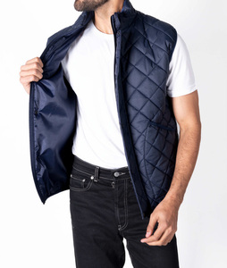 Custom Logo Puffer <b>Gilet</b> Jacket for Men <b>Women</b> Water Resistant Fabric Stand Collar Private Label Wholesale Manufacturer - Product Image 3