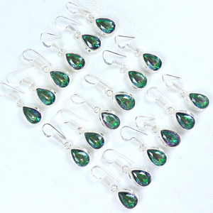 Pendientes Colgantes de Lágrima de Topacio Místico Chapados en Plata de Ley 925 Hechos a Mano, los Más Vendidos, Joyería de Moda con Piedras Preciosas Artesanales al por Mayor - Product Image 5