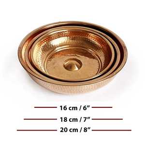 Handmade Copper Bath Bowl 16-20cm Modern Design Waterproof Durable Eco-Friendly Easy Cleaning <b>Sink</b> - Product Image 4