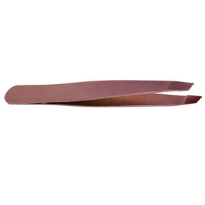 Pink Stainless Steel Slanted Tip DIY Anti-Slip Eyebrow Tweezer Reusable Washable <b>Facial</b> <b>Hair</b> <b>Remover</b> Custom Logo - Product Image 6