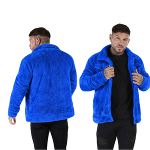Men's Faux Fur Fleece Jacket <b>Thick</b> Warm <b>Winter</b> <b>Coat</b> Turn-down Collar Regular Fit Casual Style Solid Color Button Closure - Product Image 6