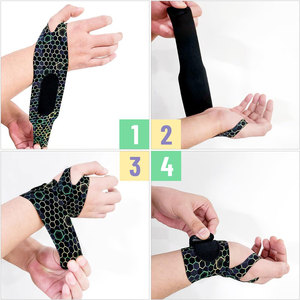 สายรัดข้อมือยกน้ำหนักแบบปรับได้พร้อมห่วงนิ้วโป้งสำหรับยกน้ำหนักในยิม การฝึกความแข็งแรง ชุดสายรัดข้อมือคู่ - Product Image 6