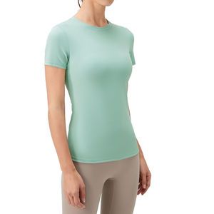 Wholesale Women's Summer <b>Compression</b> Shirts Breathable Quick Dry <b>Short</b> Sleeve Workout Wear Spandex - Product Image 2