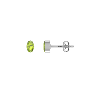 925 <b>Silver</b> Peridot Natural Seawater Pearl Oval Shape Butterfly Lock <b>Stud</b> <b>Earrings</b> Classic Style Bezel Setting Pack 4 Pairs Party - Product Image 3