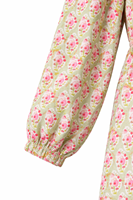 Robe longue trapèze élégante et moderne pour femme, imprimé floral artisanal, col à volants, manches longues, superposée, Kali Gadder Best