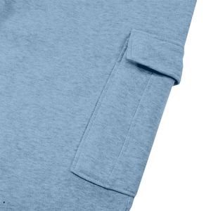 Ensemble de jogging décontracté pour homme, bleu clair, à capuche, manches longues, fermeture éclair sur le devant, couleur unie, avec poches latérales, coupe classique - Product Image 3