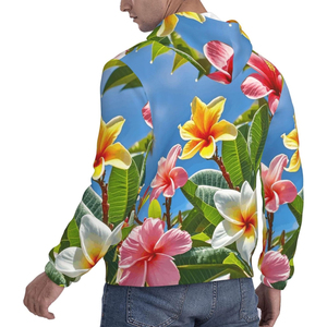 เสื้อฮู้ดลายดอกไม้เขตร้อนสำหรับผู้ชาย เสื้อสเวตเชิ้ตลำลองน้ำหนักเบา มีฮู้ด สวมใส่ได้ทุกวัน - Product Image 4