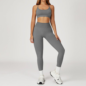 Hot Sale High Waist <b>Pant</b> Set for Women Customized Fitness Yoga Wear Sportswear Gym Clothing Active Wear Hot Selling Yoga Sets - Product Image 3