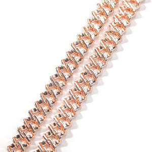 Cadena Cubana de Oro Rosa con Moissanita y Diamantes, Estilo Lujoso, Collar Hip Hop, Joyería de Alta Gama - Product Image 2