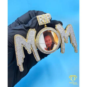 Custom Photo Name Pendant Iced Out Moissanite Diamond Hip Hop Necklace Gold Bling Memory <b>Locket</b> Jewelry Gift - Product Image 2