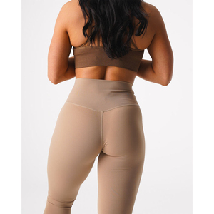 Leggings respirants personnalisés couleur latte, doux, soyeux et onctueux, taille haute, nouveaux et tendance, pour le sport et la gym, pour femmes, OEM - Product Image 6