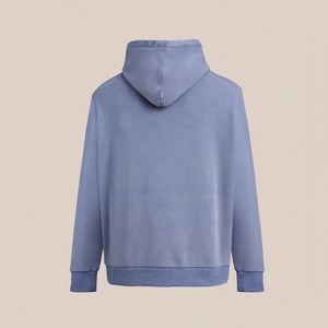 Sweat-shirt polaire à capuche oversize pour homme, couleur unie, décontracté, pull d'automne, coupe ample, manches longues, avec poches, tricoté - Product Image 3
