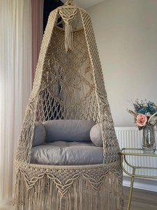 Boho Hammock Chair, <b>Macrame</b> Swing Chair, Hanging Chair for Indoor & Outdoor, Handmade Bohemian Decor - Product Image 2