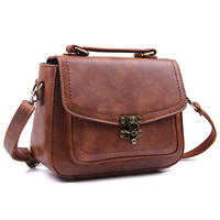 Tas Selempang Kulit Asli Kasual Unisex Bohemian Retro Bergaya Tas Kurir Ringan Portabel Klasik