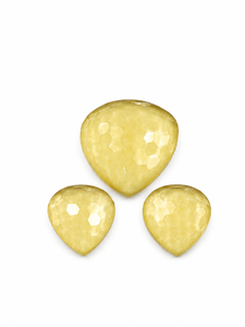 Vente en gros de pierres cabochons ovales en quartz citron naturel, jaunes, polies, en forme de cœur, pour la fabrication de bijoux - Product Image 3
