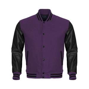 Men's Varsity Jacket Black Orange Contrast Sleeve Turn-down Collar Button Closure Casual Autumn Wear Regular <b>Fit</b> - Product Image 2