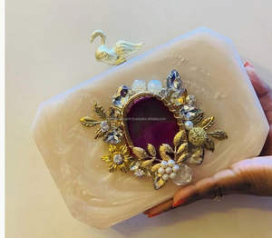 Luxury Resin Clutch <b>Handbag</b> for Women Elegant Fashion Evening Purse <b>Handbags</b> From Falak World Export - Product Image 2