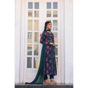 ชุดราตรีพิมพ์ลายสำหรับงานดีไซน์เนอร์มีลายคอผ้าด้านล่างพร้อมพิมพ์ลาย - Product Image 5