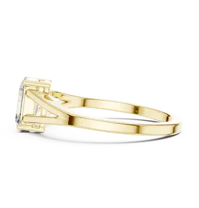 Emerald Cut Lab Grown Diamond Engagement <b>Ring</b> 1ct Four Prong Collet <b>Split</b> Shank Custom Gold Solitaire Jewelry Contemporary - Product Image 3