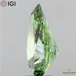 เพชรทรงลูกแพร์ CVD ผลิตในห้องปฏิบัติการ 4.00 กะรัต สีเขียวสดใสแฟนซี ความสะอาดระดับ VVS2 พร้อมใบรับรอง IGI สำหรับเครื่องประดับชั้นดี - Product Image 3