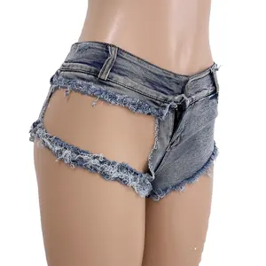 Новые модные сексуальные и интересные женские джинсовые шорты большого размера без взлета